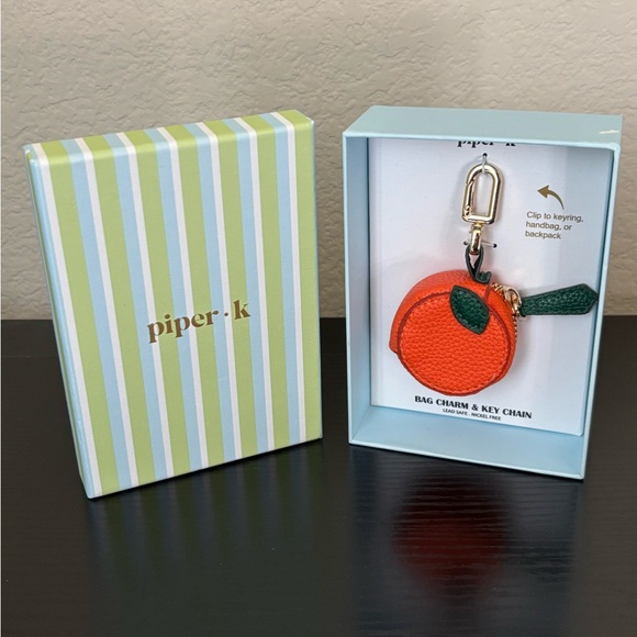 NEW Piper K Orange Bag Charm Keychain - Picture 1 of 4